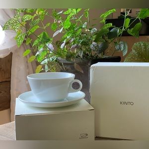 KINTO ridge cup and saucer (2sets;4 pieces total)